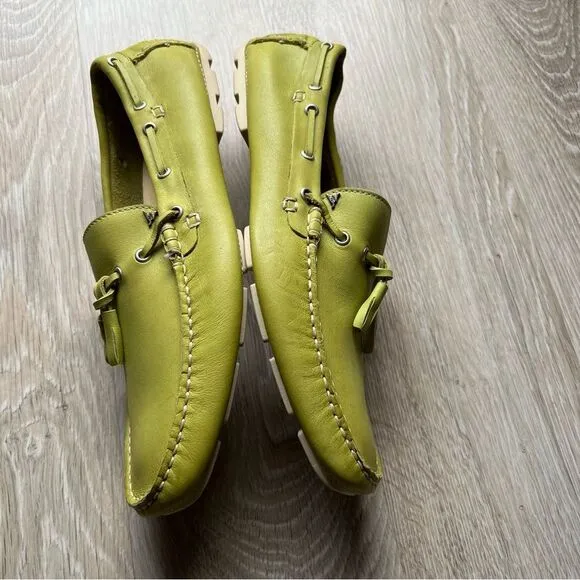 Joe Who Shoes Loafer Nemisis 1 Borg Leather Handmade Portugal Green Moccasin