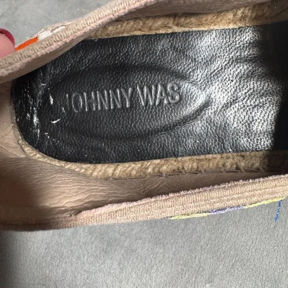 Johnny Was Madrid Floral Embroidered Espadrilles‎ Shoe Size 42 NEW