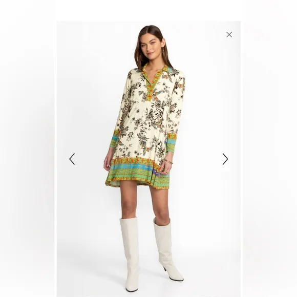 JOHNNY WAS THE JANIE FAVORITE 3/4 SLEEVE POLO SWING DRESS