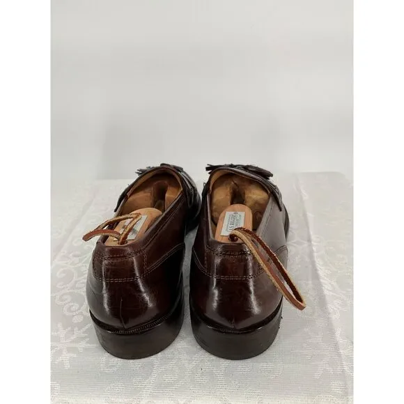 Johnston &amp; Murphy Dark Brown Crocodile Design Tassel Loafers Men's  Size 10.5N S