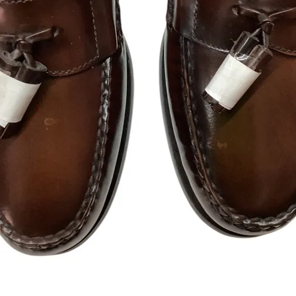 Johnston &amp; Murphy Hayes Brown Leather‎ Tassel Loafers Men's 9 M Made In Brazil
