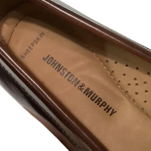 Johnston &amp; Murphy Hayes Brown Leather‎ Tassel Loafers Men's 9 M Made In Brazil