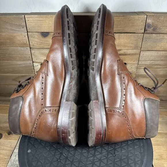 Johnston &amp; Murphy Mens Size 9.5M Cap Toe Boots 1850 Brown Lace Up Ankle High