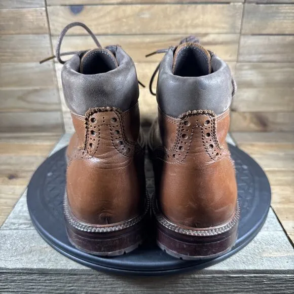 Johnston &amp; Murphy Mens Size 9.5M Cap Toe Boots 1850 Brown Lace Up Ankle High