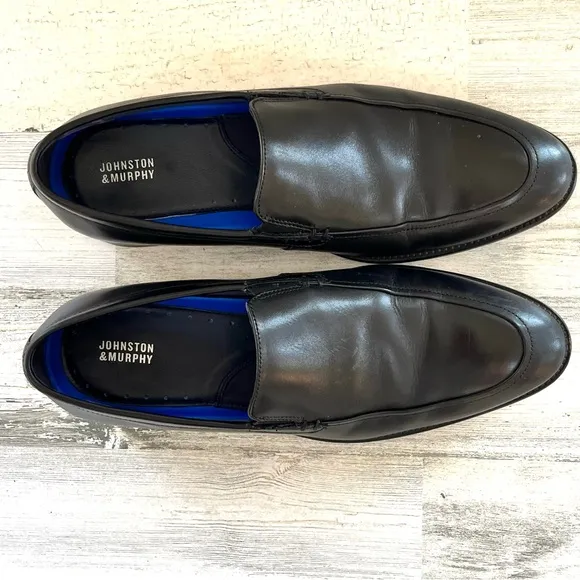 Johnston &amp; Murphy Men’s Stockton Venetian Slip On Loafers Size 10D In Black