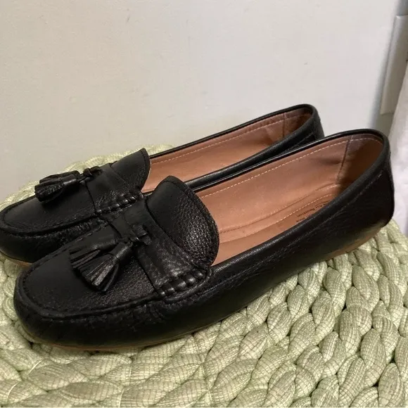 Josef Seibel Elina Black Driving Moccasin Tassel Comfort Flat Loafers