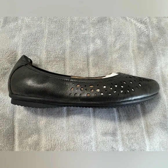 Josef Seibel Pippa 29 Nesty Oil Black Leather Ballerina Flats EU 36 US 5 to 5.5
