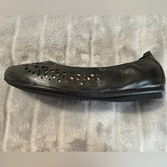 Josef Seibel Pippa 29 Nesty Oil Black Leather Ballerina Flats EU 36 US 5 to 5.5