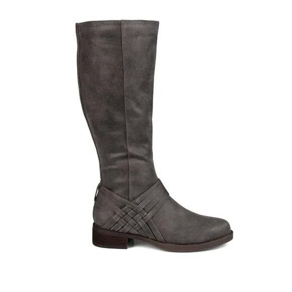 Journee Collection Riding Boots Wide Calf Knee High Western Detail WC Sz 8