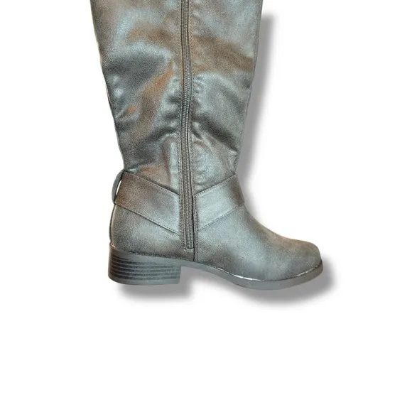 Journee Collection Riding Boots Wide Calf Knee High Western Detail WC Sz 8