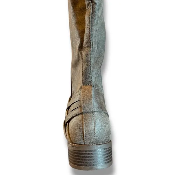 Journee Collection Riding Boots Wide Calf Knee High Western Detail WC Sz 8