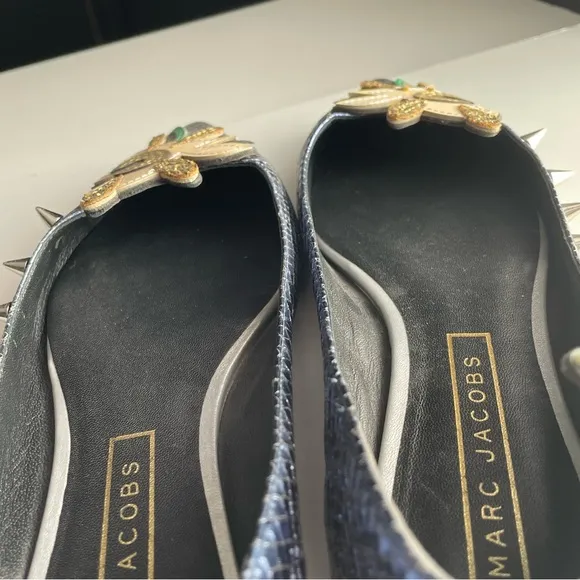 Julie Verhoeven X Marc Jacobs Metallic Leather stud flats