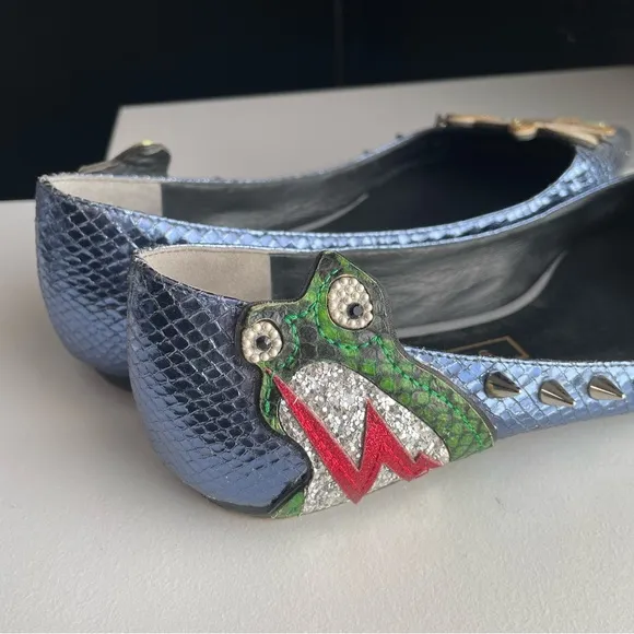 Julie Verhoeven X Marc Jacobs Metallic Leather stud flats