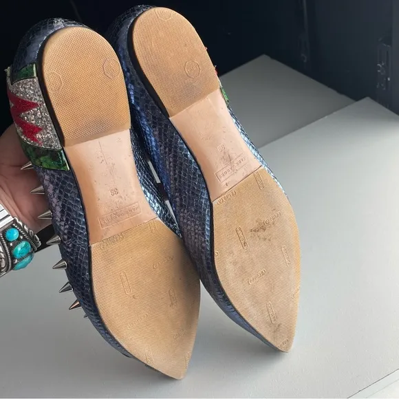 Julie Verhoeven X Marc Jacobs Metallic Leather stud flats
