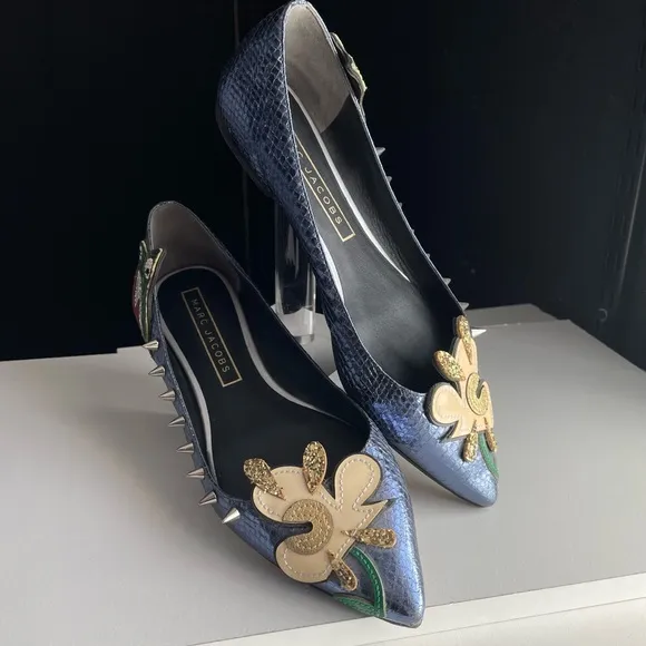 Julie Verhoeven X Marc Jacobs Metallic Leather stud flats