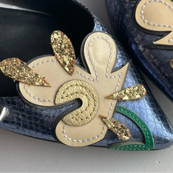 Julie Verhoeven X Marc Jacobs Metallic Leather stud flats