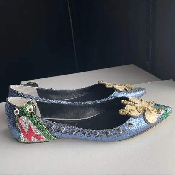 Julie Verhoeven X Marc Jacobs Metallic Leather stud flats