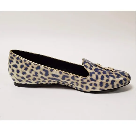 JUST CAVALLI BY ROBERTO CAVALLI SHOES LOAFERS LEOPARD PRINT LOGO DETAIL 39 / 8