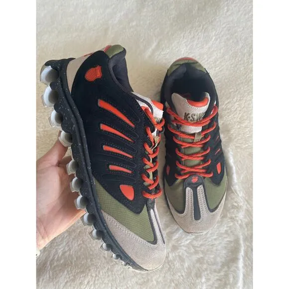K-Swiss Pharo Tubes Black Green Gray Orange Throwback‎ Sneakers Men’s Sz 9