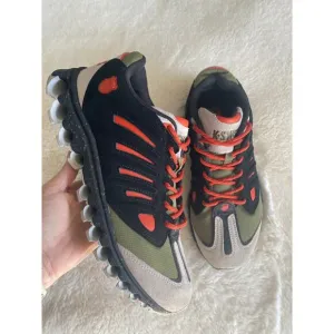 K-Swiss Pharo Tubes Black Green Gray Orange Throwback‎ Sneakers Men’s Sz 9