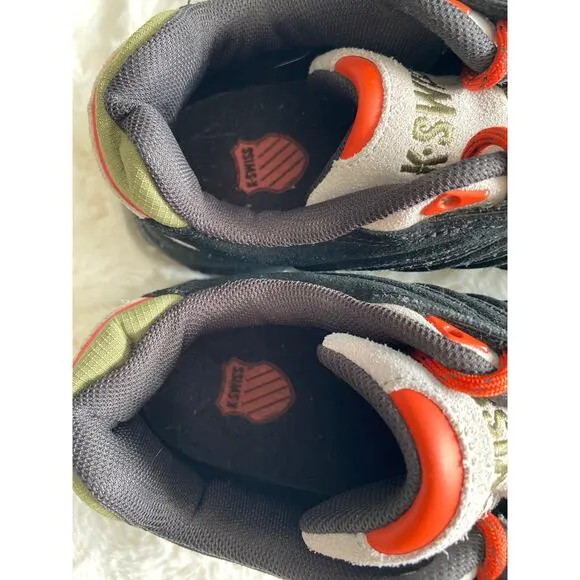 K-Swiss Pharo Tubes Black Green Gray Orange Throwback‎ Sneakers Men’s Sz 9
