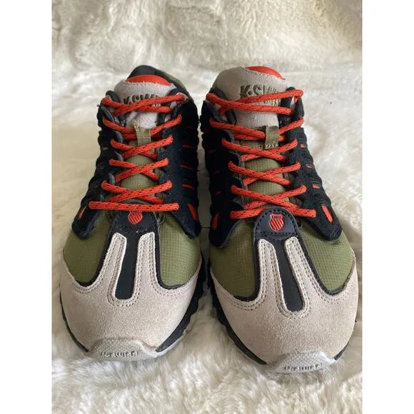K-Swiss Pharo Tubes Black Green Gray Orange Throwback‎ Sneakers Men’s Sz 9