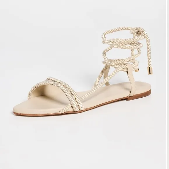 Kaanas Alena Oat Ankle Wrap Sandals with Leather Women’s Size 9 New no box