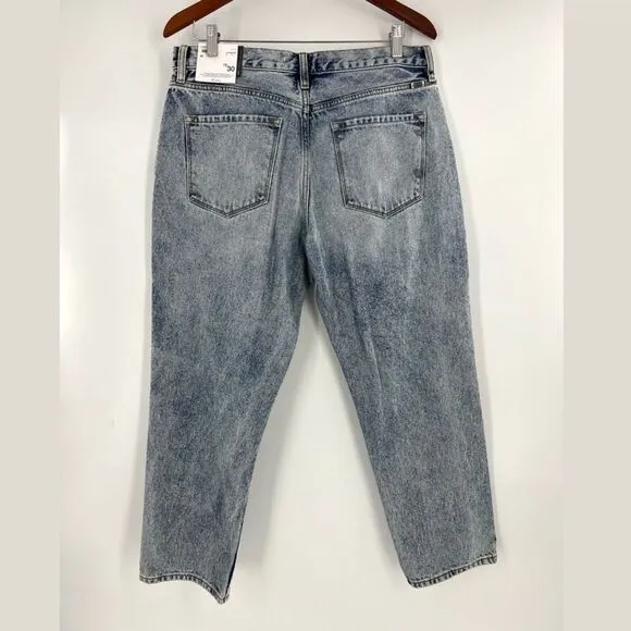 KanCan Karen High Rise Mom Distressed Denim Cropped Jeans 13/30 NWT