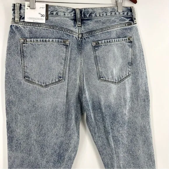 KanCan Karen High Rise Mom Distressed Denim Cropped Jeans 13/30 NWT