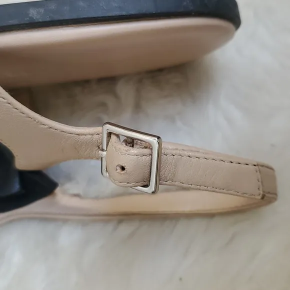 Karl Lagerfeld Goldie Elegant Leather Black Bow Women's Sandals Size 11