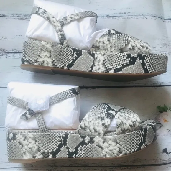 Kate Spade Bunton Leather Flatform Sandals Sz 8.5