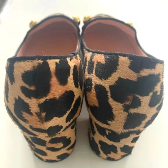 Kate Spade Leopard Calf Hair Loafer Heels 8