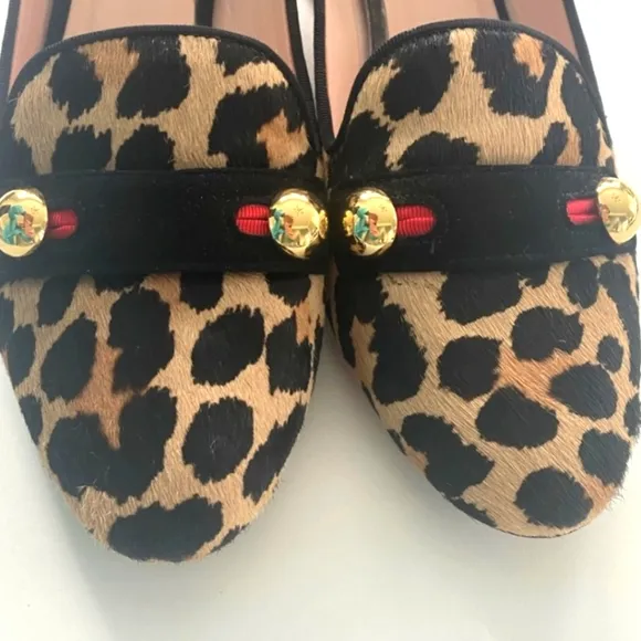 Kate Spade Leopard Calf Hair Loafer Heels 8