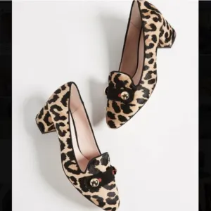 Kate Spade Leopard Calf Hair Loafer Heels 8