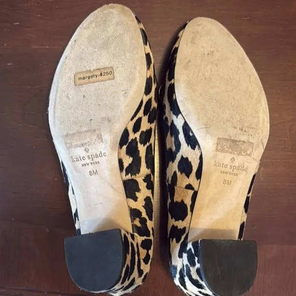 Kate Spade Leopard Calf Hair Loafer Heels 8