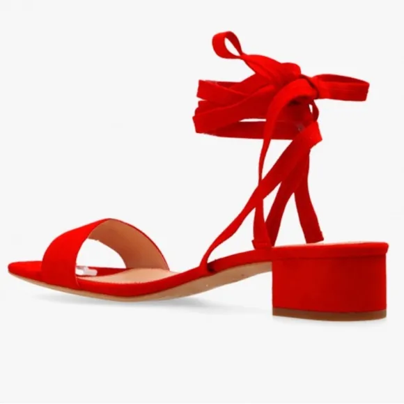 Kate Spade New York Red Lace-Up Tie Wrap Ankle Aphrodite Sandals 7.5B