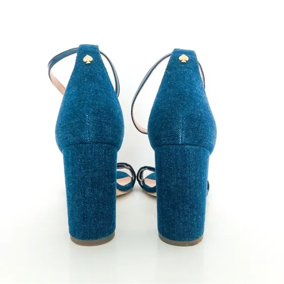 Kate Spade Orson Block Heel Sandal Blue Size 8.5
