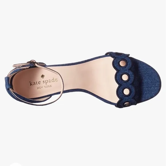 Kate Spade Orson Block Heel Sandal Blue Size 8.5