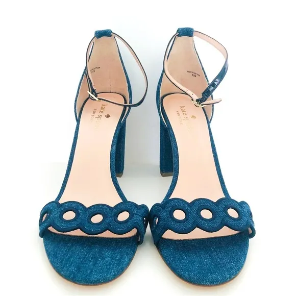 Kate Spade Orson Block Heel Sandal Blue Size 8.5