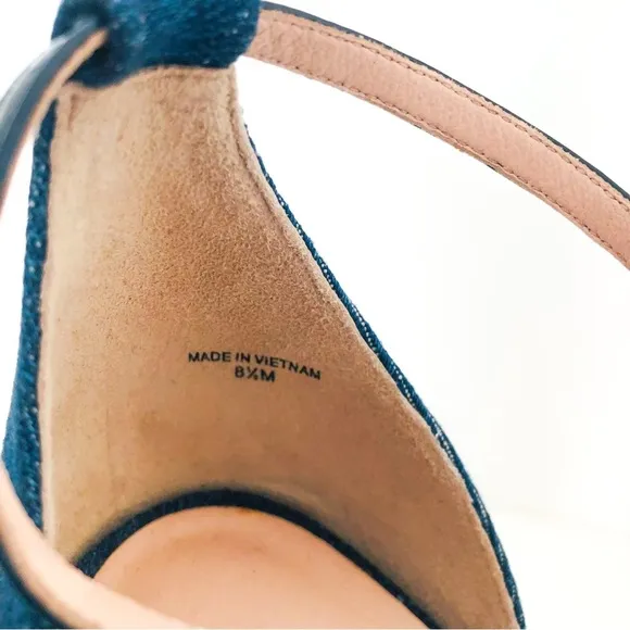 Kate Spade Orson Block Heel Sandal Blue Size 8.5