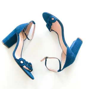 Kate Spade Orson Block Heel Sandal Blue Size 8.5