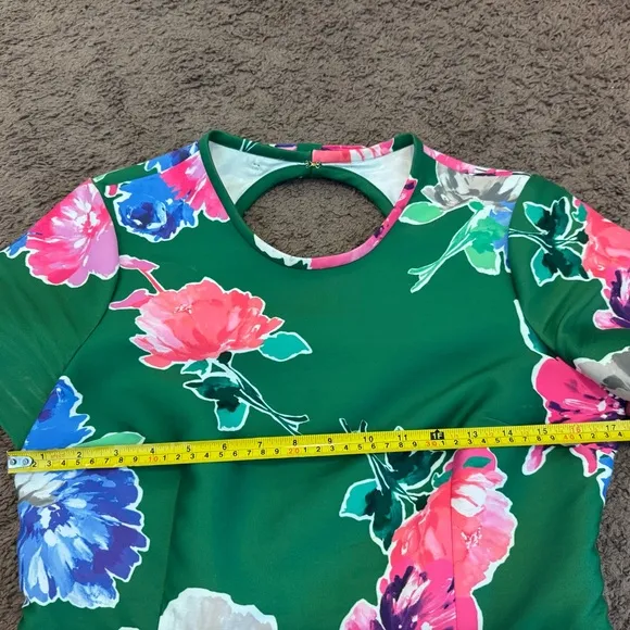 Kate Spade Stelli Dress In Full Bloom Lucky Green Floral Fit Flare Puffy 8 $425