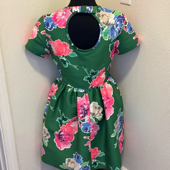 Kate Spade Stelli Dress In Full Bloom Lucky Green Floral Fit Flare Puffy 8 $425