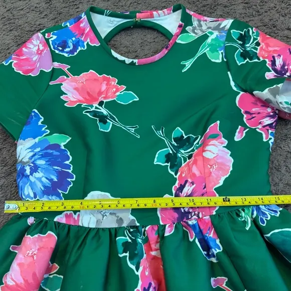 Kate Spade Stelli Dress In Full Bloom Lucky Green Floral Fit Flare Puffy 8 $425