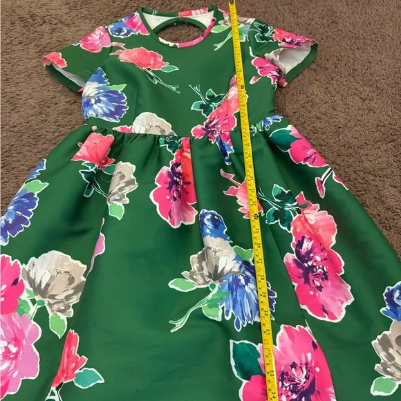 Kate Spade Stelli Dress In Full Bloom Lucky Green Floral Fit Flare Puffy 8 $425