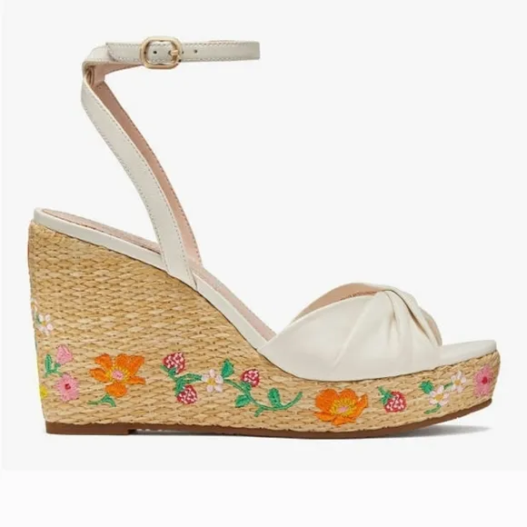Kate Spade Tallulah Strawberry Garden Espadrilles, Meringue