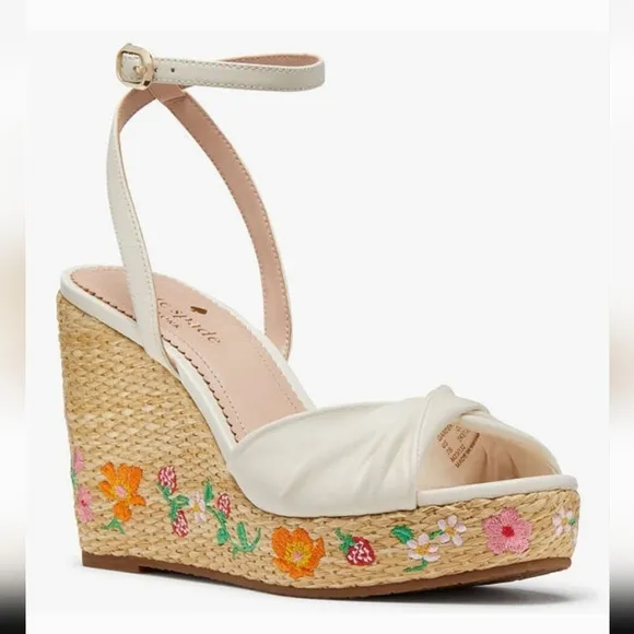 Kate Spade Tallulah Strawberry Garden Espadrilles, Meringue