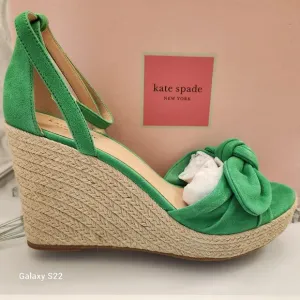 Kate Spade Tianna Green Suede Wedge Sandals. NIB. Size 11