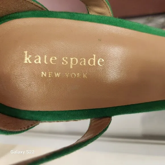 Kate Spade Tianna Green Suede Wedge Sandals. NIB. Size 11