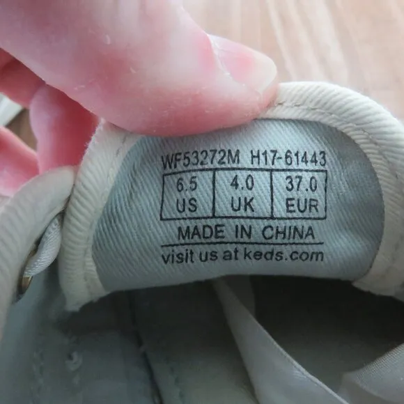KEDS X KATE SPADE New York Champion White Glitter Metallic Sneakers - Size 6.5